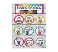 XGINERFEX Montessori Inspired Greetings and Ground Rules Poster for Practical Life Area Decor(Framed,16x24inch(40x60cm))
