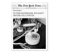 XGINERFEX Newspaper Wall Art Black and White, Modern Female Empowerment Poster, Feminist Photography Canvas Print for Bedroom(Framed,08x12inch(20x30cm))