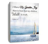 XGINERFEX Office Decor, 3 John 1:4 Banner Scripture Print, Canvas Art for Pastor Study, Fellowship(Framed,12x18inch(30x45cm))
