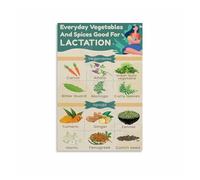 XGINERFEX Postpartum Nutrition Reference Poster, Canvas Wall-Art for Nursing Mothers, 's Room, Breastfeeding Awareness, Gift(Framed,08x12inch(20x30cm))