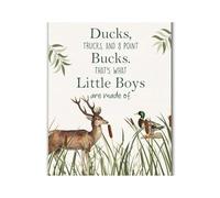 XGINERFEX Rustic Wildlife Nursery Decor: Mallard and Deer Canvas Prints, Hunting Lodge Theme for Boy's Room, Bedroom, or Cabin-Themed Playroom(Unframed,16x24inch(40x60cm))