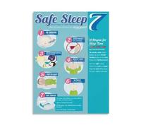 XGINERFEX Safe Sleep 7 Poster Infant Sleeping Guidelines Chart Parent Reference Nursery Room Wall Decor(Framed,12x18inch(30x45cm))