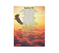 XGINERFEX Salmo 91 Poster en Español Texto Bíblico Protección Divina Christian Wall-Art for Spanish Speaking Home Decor (Unframed,08x12inch(20x30cm))