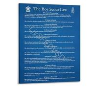 XGINERFEX Scout Oath and Law Canvas Print Motivational Wall Decor for Boys Room Scouting Gift(Framed,16x24inch(40x60cm))