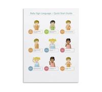 XGINERFEX Sign Language Chart Educational Poster Canvas Wall-Art ASL Learning Tool Basic Letters Communication Decor for School Nursery(Unframed,08x12inch(20x30cm))