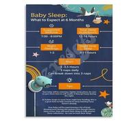 XGINERFEX Sleep Schedule Poster Routine Guide for First Time Parents Infant Nursery Wall Decor Educational Gift(Framed,16x24inch(40x60cm))