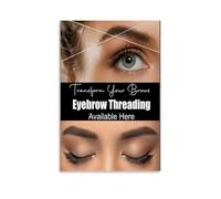 XGINERFEX Step by Step Eyebrow Threading and Eyelash Style Guide Canvas Wall-Art for Beauty Salon Decor and Bathroom Aesthetic(Framed,16x24inch(40x60cm))