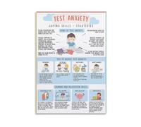 XGINERFEX Study Skills Poster Test Taking Strategies and Anxiety Management Guide for Student Success High School College Classroom Wall-Art Decor(Unframed,12X18inch(30X45cm))