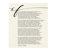 XGINERFEX The “If” Poem by Rudyard Kipling Canvas Poster, Motivational Poetry Art, Rustic Industrial Wall Decor for Office, Den, Home Bar(Unframed,16x24inch(40x60cm))