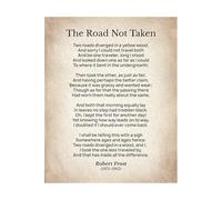 XGINERFEX The Road Not Taken Robert Frost Poems Wall Art Print - Classic Typographic Wall Art Decor for Home, Office, Bedroom, Living Room & Study Room poster(Unframed,16x24inch(40x60cm))