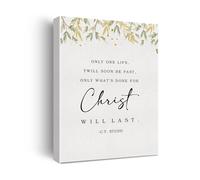 XGINERFEX Watercolor Scripture Art on Canvas - “What’s Done for Christ Endures”, Motivational Christian Wall-Art for Contemporary Home, Office, Library, Church Foyer(Unframed,16x24inch(40x60cm))
