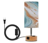 xgiua Abstract Marble Table Lamp for Bedroom, Touch Control LED Bedside Lamp with USB A+C Charging Ports - 3 Way Dimmable Table Lamps for Bedroom/Living Room/Dorm/Office