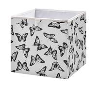 xgiua Black Butterflies Storage Cubes - 11 Inch Heavy Duty Fabric Storage Cubes for Shelves Closet - Collapsible Bins for Organizing Clothes Blankets Toys
