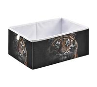 xgiua Close-up Tiger Storage Cubes - Heavy Duty Fabric Storage Cubes for Shelves Closet - Collapsible Bins for Organizing Clothes Blankets Toys