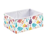 xgiua Colorful Guitar Pattern Storage Cubes - Heavy Duty Fabric Storage Cubes for Shelves Closet - Collapsible Bins for Organizing Clothes Blankets Toys