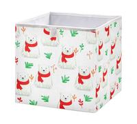xgiua Cute Polar Bears Storage Cubes - 11 Inch Heavy Duty Fabric Storage Cubes for Shelves Closet - Collapsible Bins for Organizing Clothes Blankets Toys
