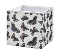 xgiua Dark Butterflies Storage Cubes - 11 Inch Heavy Duty Fabric Storage Cubes for Shelves Closet - Collapsible Bins for Organizing Clothes Blankets Toys