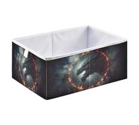 xgiua Dragon Dungeon Fire Storage Cubes - Heavy Duty Fabric Storage Cubes for Shelves Closet - Collapsible Bins for Organizing Clothes Blankets Toys