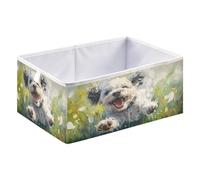 xgiua Happy Puppy Storage Cubes - Heavy Duty Fabric Storage Cubes for Shelves Closet - Collapsible Bins for Organizing Clothes Blankets Toys