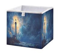 xgiua Lighthouse Storage Cubes - 11 Inch Heavy Duty Fabric Storage Cubes for Shelves Closet - Collapsible Bins for Organizing Clothes Blankets Toys