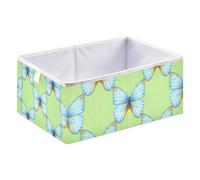 xgiua Pastel Blue Butterflies Storage Cubes - Heavy Duty Fabric Storage Cubes for Shelves Closet - Collapsible Bins for Organizing Clothes Blankets Toys