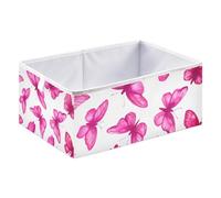 xgiua Pink Butterflies Storage Cubes - Heavy Duty Fabric Storage Cubes for Shelves Closet - Collapsible Bins for Organizing Clothes Blankets Toys