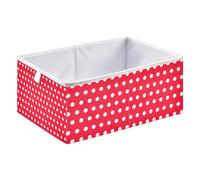 xgiua Polka Dots Red White Storage Cubes - Heavy Duty Fabric Storage Cubes for Shelves Closet - Collapsible Bins for Organizing Clothes Blankets Toys