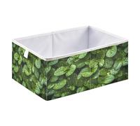 xgiua Raindrops on Leaves Storage Cubes - Heavy Duty Fabric Storage Cubes for Shelves Closet - Collapsible Bins for Organizing Clothes Blankets Toys