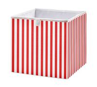 xgiua Red White Stripes Storage Cubes - 11 Inch Heavy Duty Fabric Storage Cubes for Shelves Closet - Collapsible Bins for Organizing Clothes Blankets Toys