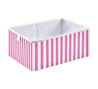 xgiua Rosy Red White Stripes Storage Cubes - Heavy Duty Fabric Storage Cubes for Shelves Closet - Collapsible Bins for Organizing Clothes Blankets Toys