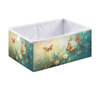 xgiua Spring Butterflies Storage Cubes - Heavy Duty Fabric Storage Cubes for Shelves Closet - Collapsible Bins for Organizing Clothes Blankets Toys