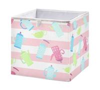 xgiua Teapots Storage Cubes - 11 Inch Heavy Duty Fabric Storage Cubes for Shelves Closet - Collapsible Bins for Organizing Clothes Blankets Toys