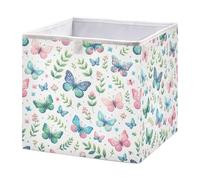 xgiua Tini Butterflies Storage Cubes - 11 Inch Heavy Duty Fabric Storage Cubes for Shelves Closet - Collapsible Bins for Organizing Clothes Blankets Toys