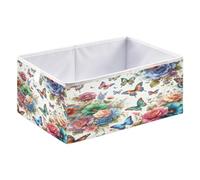 xgiua Vibrant Colours Butterflies Storage Cubes - Heavy Duty Fabric Storage Cubes for Shelves Closet - Collapsible Bins for Organizing Clothes Blankets Toys