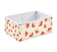 xgiua White Spot Red Mushrooms Storage Cubes - Heavy Duty Fabric Storage Cubes for Shelves Closet - Collapsible Bins for Organizing Clothes Blankets Toys