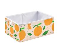 xgiua Whole Oranges Storage Cubes - Heavy Duty Fabric Storage Cubes for Shelves Closet - Collapsible Bins for Organizing Clothes Blankets Toys