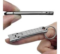 XGIZMOO Nail Clippers for Natural Finger Nails Ultra Thin Mini Travel Portable Folding Wide Jaw Cutter with Glass Nail File Curved Trimmer for Fingernail Toenail, with Keychain(X021DB-S)