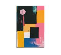 XGKJDS Exquisite Modern Family Canvas Wall Art Picture Print Photo Album-Abstract Colorful Geometric Poster with Bold Shapes And Circle Element 24x36inch(60x90cm)