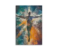 XGKJDS Exquisite Modern Family Canvas Wall Art Picture Print Photo Album-Brutalist Abstract Motivational Poster with Uplifting Figure in Dynamic Colors 24x36inch(60x90cm)