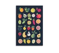 XGKJDS Exquisite Modern Family Canvas Wall Art Picture Print Photo Album-Minimalist Fruit Poster - Colorful Assorted Fruits Display 24x36inch(60x90cm)