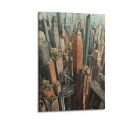 XGKJDS Exquisite Modern Family Canvas Wall Art Picture Print Photo Album-Modern Cityscape Poster Skyscrapers And Urban Architecture View 24x36inch(60x90cm)