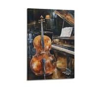 XGKJDS Exquisite Modern Family Canvas Wall Art Picture Print Photo Album-Modern Ethnic Music Poster with Cello And Piano 16x24inch(40x60cm)