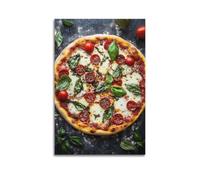 XGKJDS Exquisite Modern Family Canvas Wall Art Picture Print Photo Album-Modern Minimalist Food Poster Italian Pizza with Tomatoes And Basil 20x30inch(50x75cm)