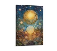 XGKJDS Exquisite Modern Family Canvas Wall Art Picture Print Photo Album-Surrealist Space Poster with Celestial Bodies And Planets 12x18inch(30x45cm)