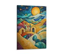 XGKJDS Exquisite Modern Family Canvas Wall Art Picture Print Photo Album-Watercolor Christian Poster Nativity Scene Under Starry Sky 08x12inch(20x30cm)