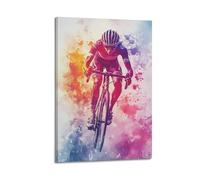 XGKJDS Exquisite Modern Family Canvas Wall Art Picture Print Photo Album-Watercolor Cycling Poster for Enthusiasts with Dynamic Rider Illustration 24x36inch(60x90cm)