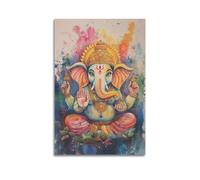XGKJDS Exquisite Modern Family Canvas Wall Art Picture Print Photo Album-Watercolor Hindu Deity Poster Vibrant And Divine Hindu God Illustration 12x18inch(30x45cm)