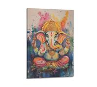 XGKJDS Exquisite Modern Family Canvas Wall Art Picture Print Photo Album-Watercolor Hindu Deity Poster Vibrant And Divine Hindu God Illustration 12x18inch(30x45cm)