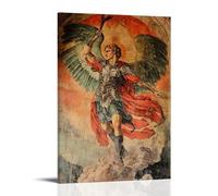 XGKJDS Minimalist Canvas Wall Art Picture Print-Archangel Gabriel Poster, Classic - Styled with Wings And Staff Modern Family Bedroom Decor Frame-style 12x18inch(30x45cm)