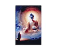 XGKJDS Modern Family Posters Wall Art For Living Room - Artistic Buddhist Poster Buddha Blessing The Devotee Canvas Prints Pictures 20x30inch(50x75cm) Unframe-style